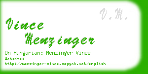 vince menzinger business card